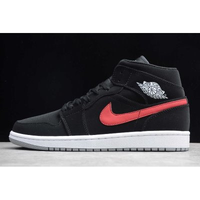 Nike Air Jordan 1 Retro Mid Siyah / Kırmızı Renkli Basketbol Ayakkabısı Türkiye - I9EB0KLD